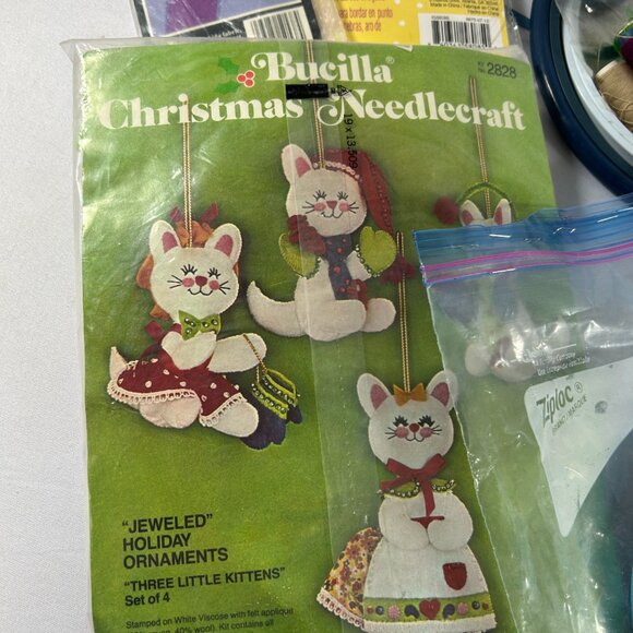 Mixed Needlepoint Craft Lot Kits Hoops Thread READ - Picture 3 of 10